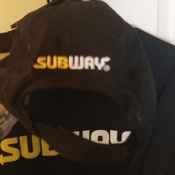 SUBWAY 2023 Job Uniform.XL t shirt,hat,and Subway visor hat All Black.NEW - Picture 3 of 6